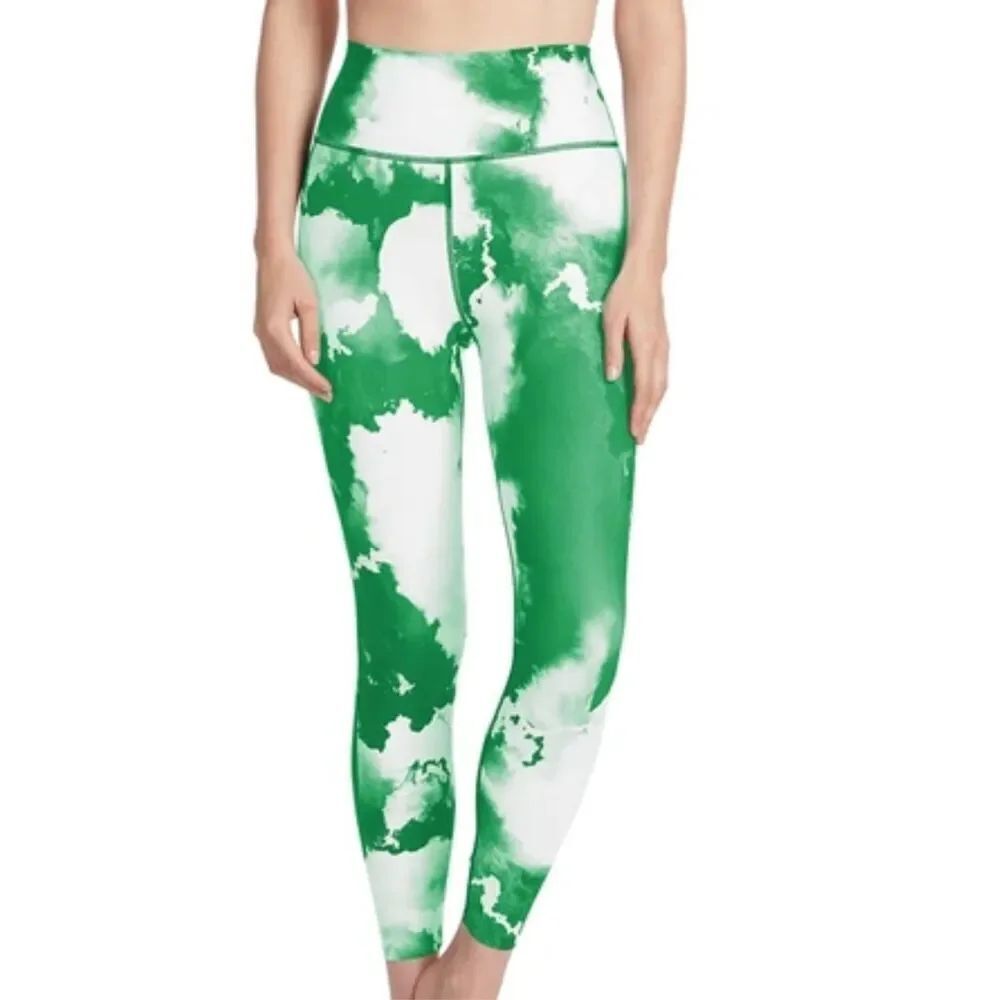 SAGE Collective Women's Everyday Cloud-print Leggings Kelly Green Size XS